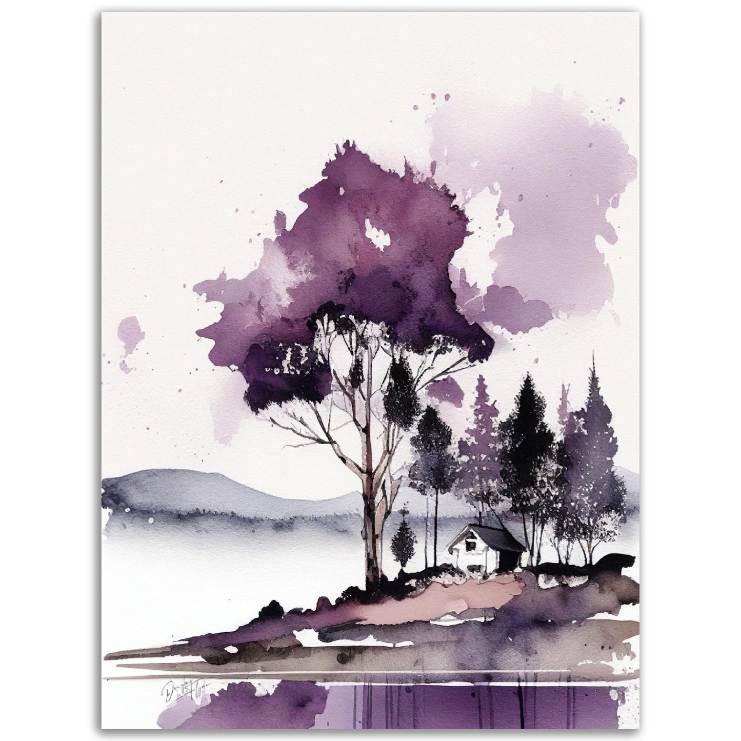 »Purple Serenity« retro poster