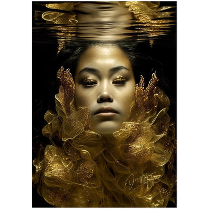 »Golden Mermaid Glamour« retro poster