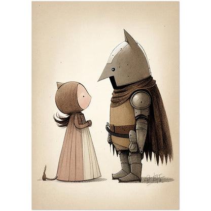»Sullen Squire And The Princess« retro poster