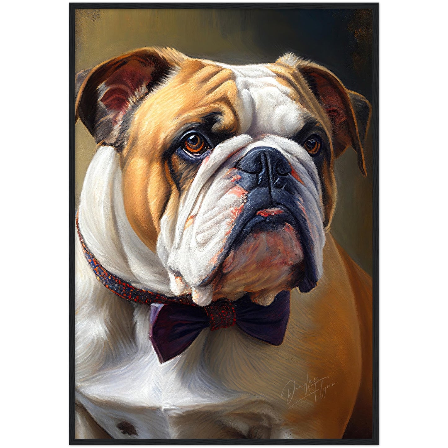 »English Bulldog med rosett«