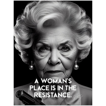 »A Womans Place Is In The Resistance« retro poster