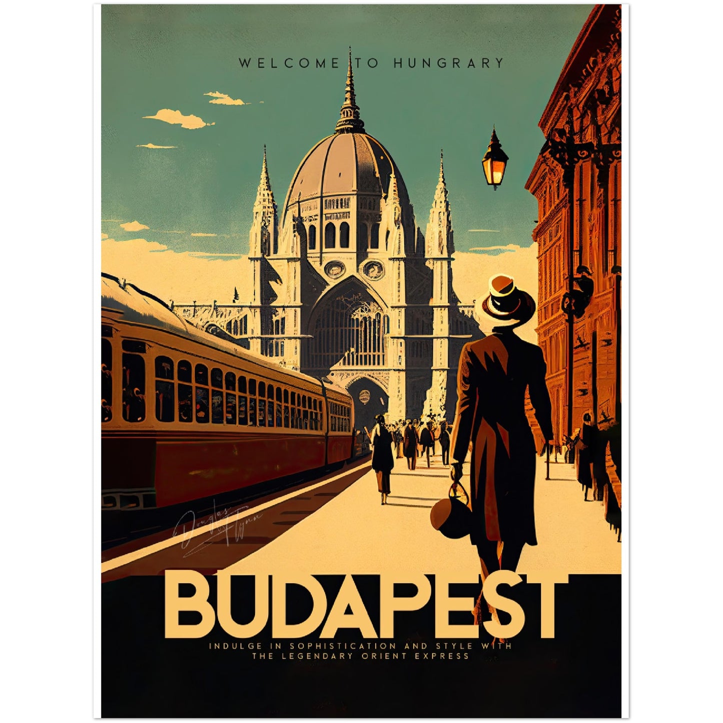 »Budapest, travel poster no 1« retro poster