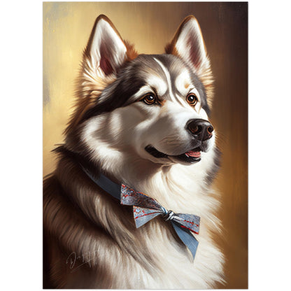 »Siberian Husky med rosett«