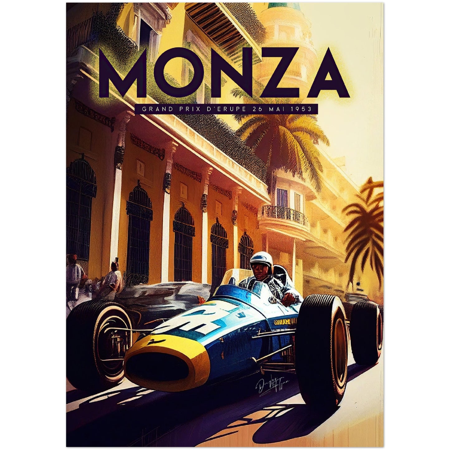 »Revved-Up Retro Racing« retro poster
