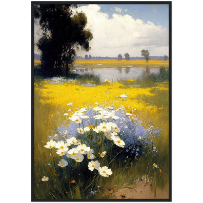 »Wildflowers And The Lake« retro poster