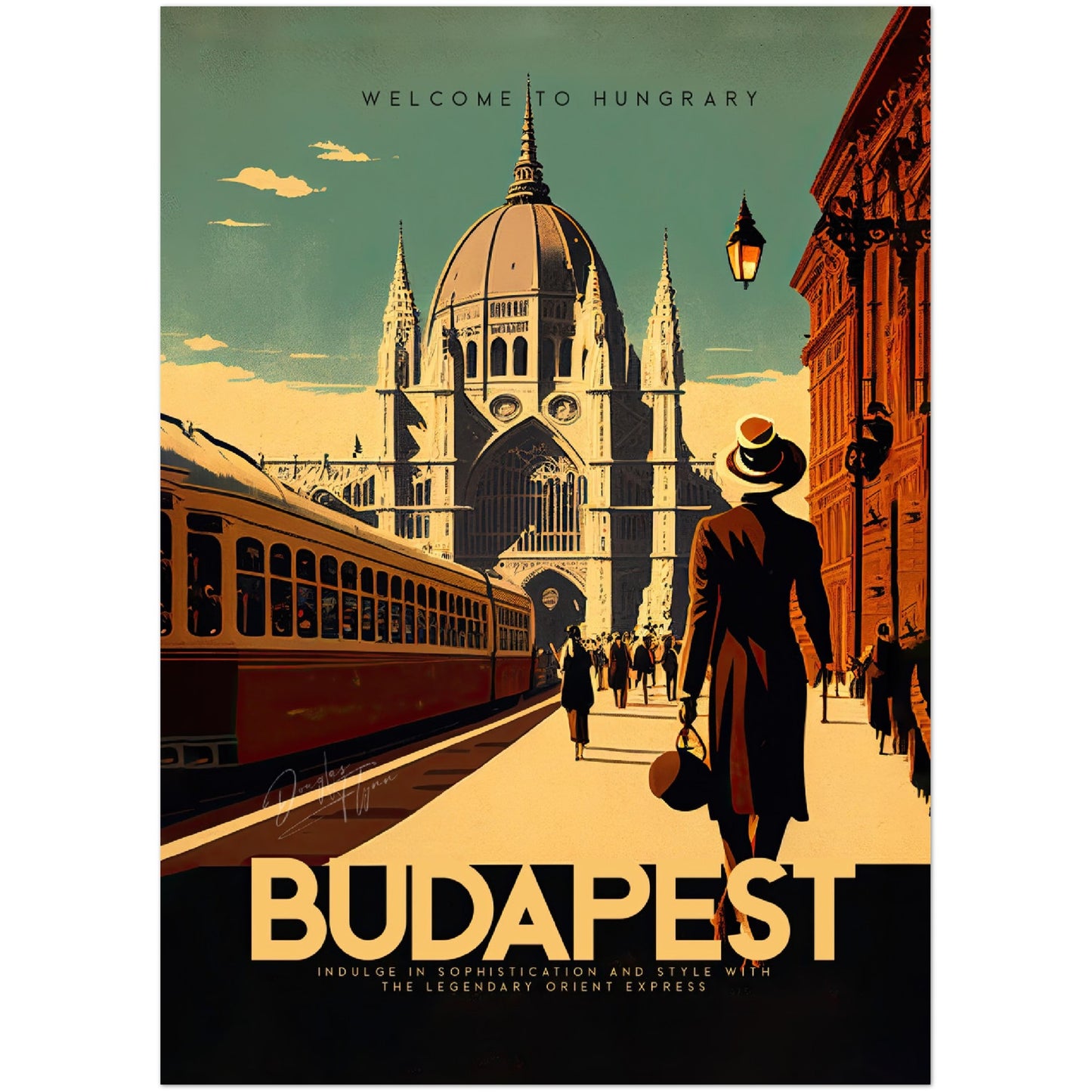 »Budapest, travel poster no 1« retro poster