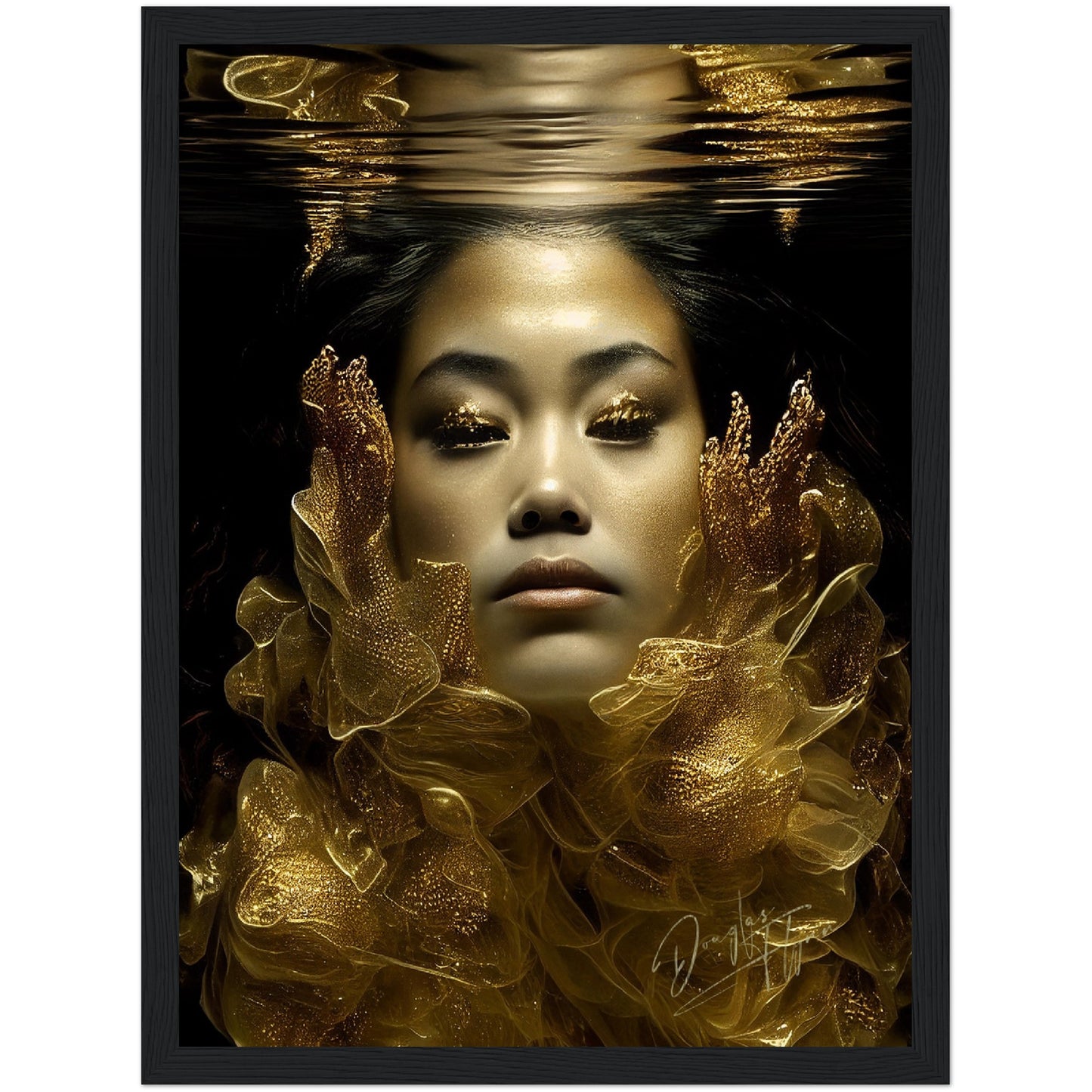 »Golden Mermaid Glamour« retro poster