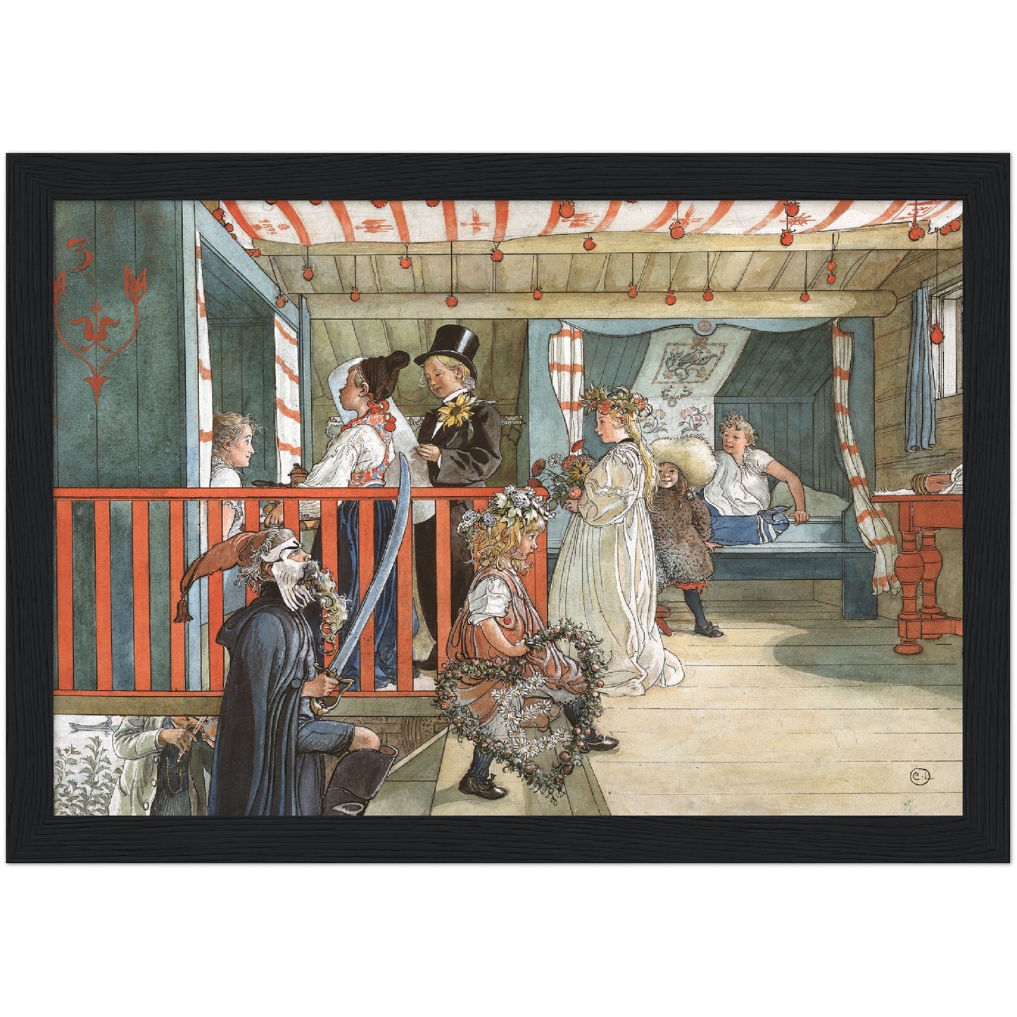 »Namnsdag på härbret« av Carl Larsson