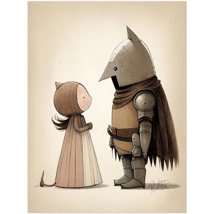 »Sullen Squire And The Princess« retro poster