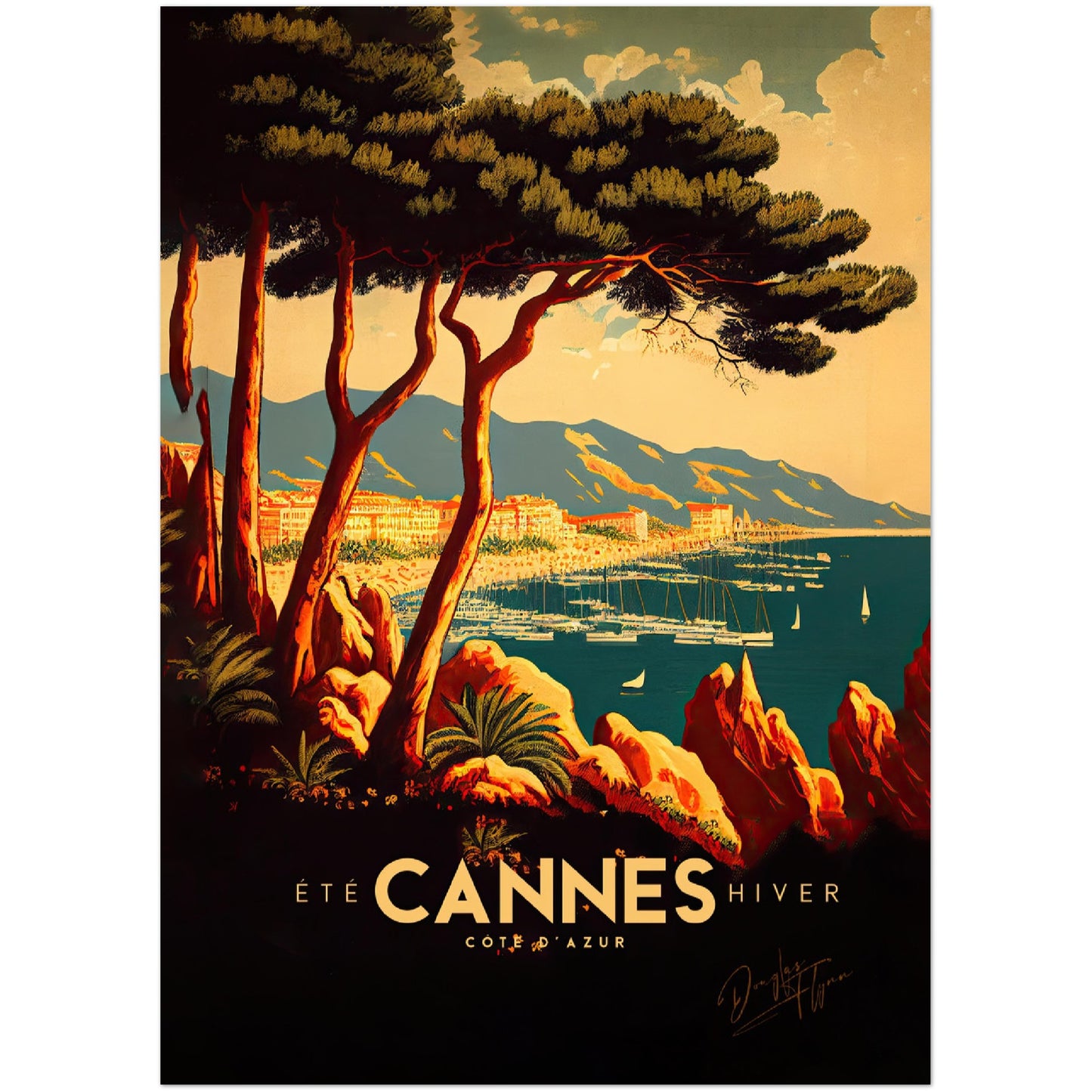 »Cannes, travel poster no 1« retro poster