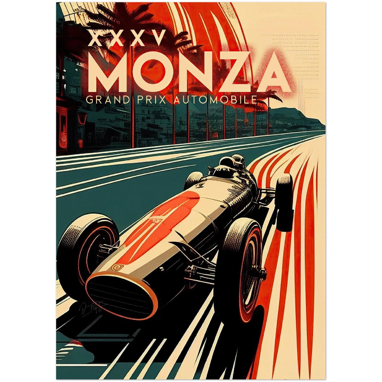 »Famous Four Wheels« retro poster