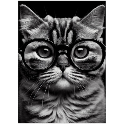 »Purrfect Thinker« retro poster