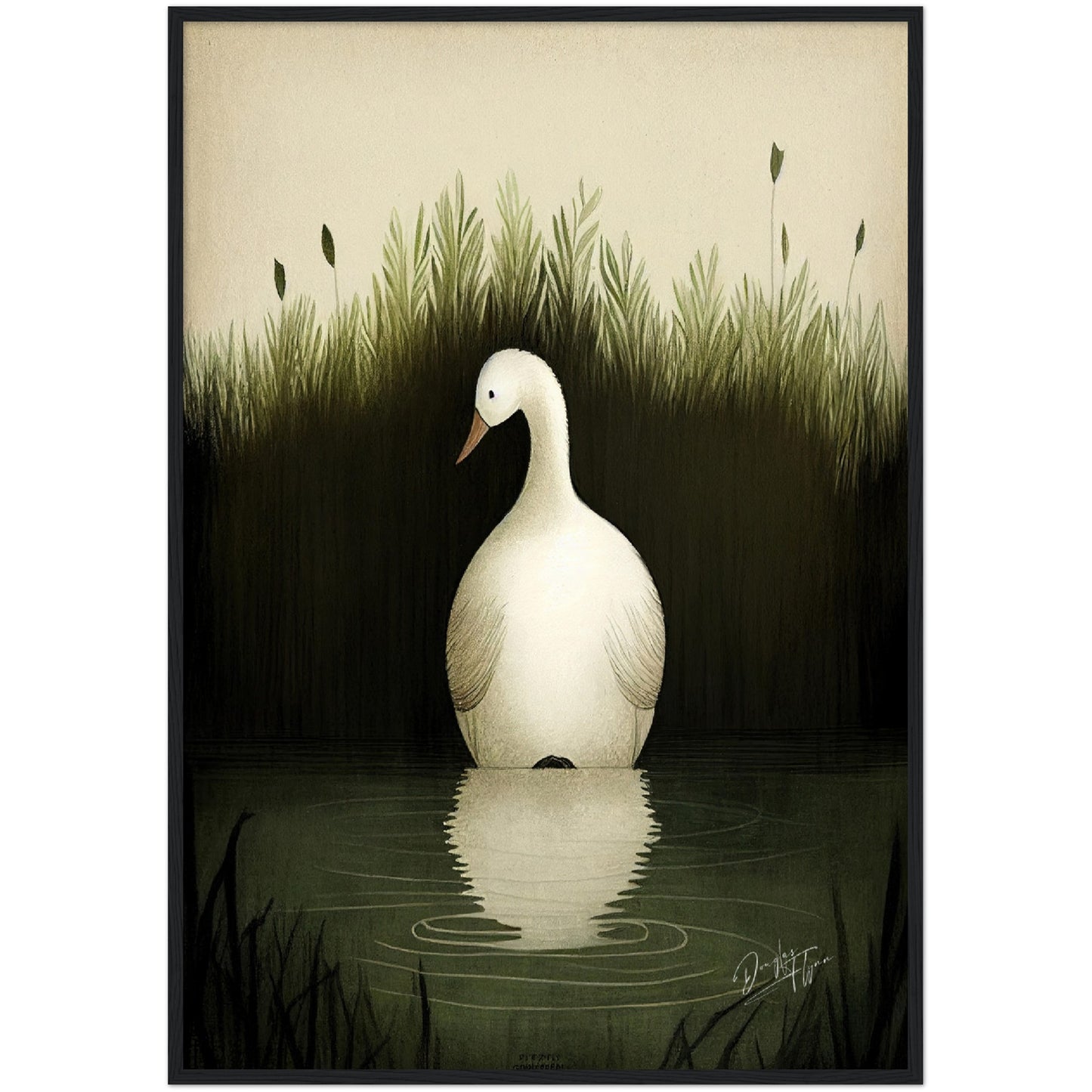 »Duck Listen And Reflect« retro poster