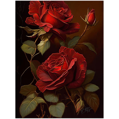 »Soft and Serene Flowers« retro poster