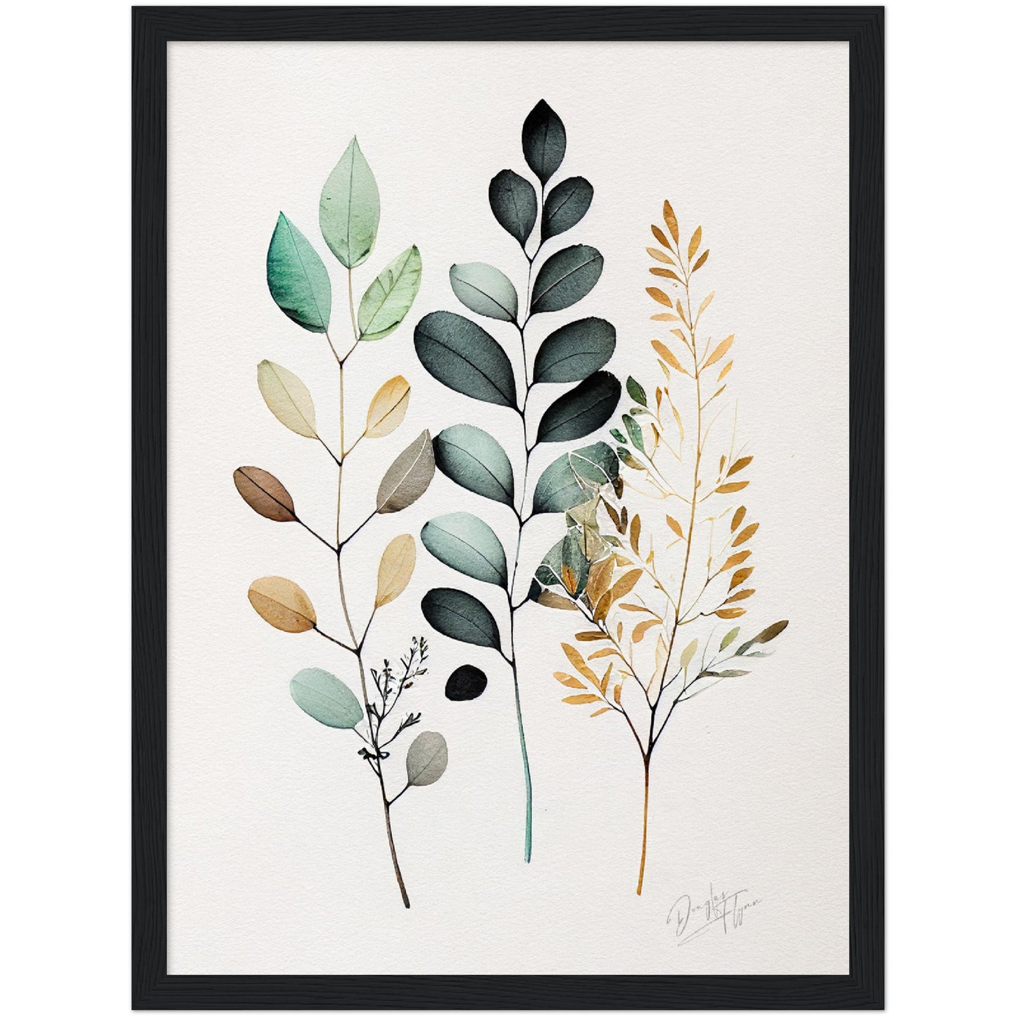 »Watercolor Foliage Musings« retro poster