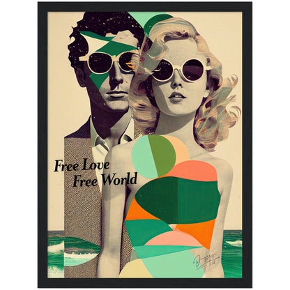 »Free Love, Free World«retro poster