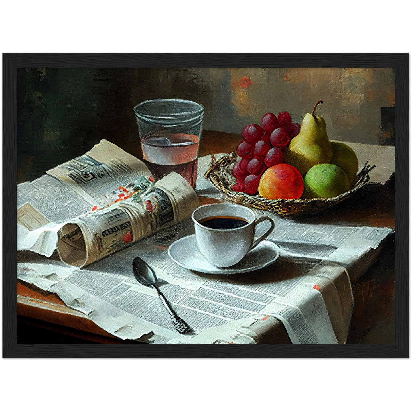 »Love at the dining table« retro poster