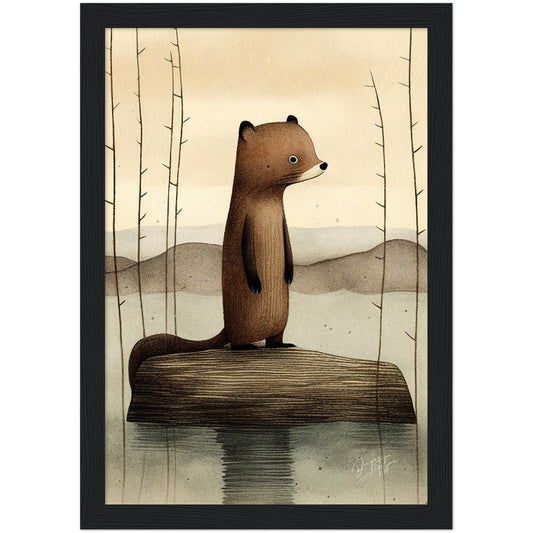 »Beaver Chew And Contemplate« retro poster