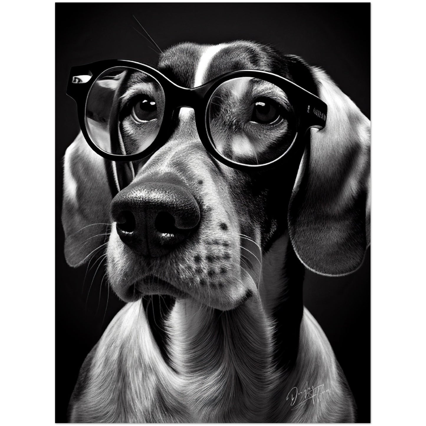 »Pup in Glasses« retro poster