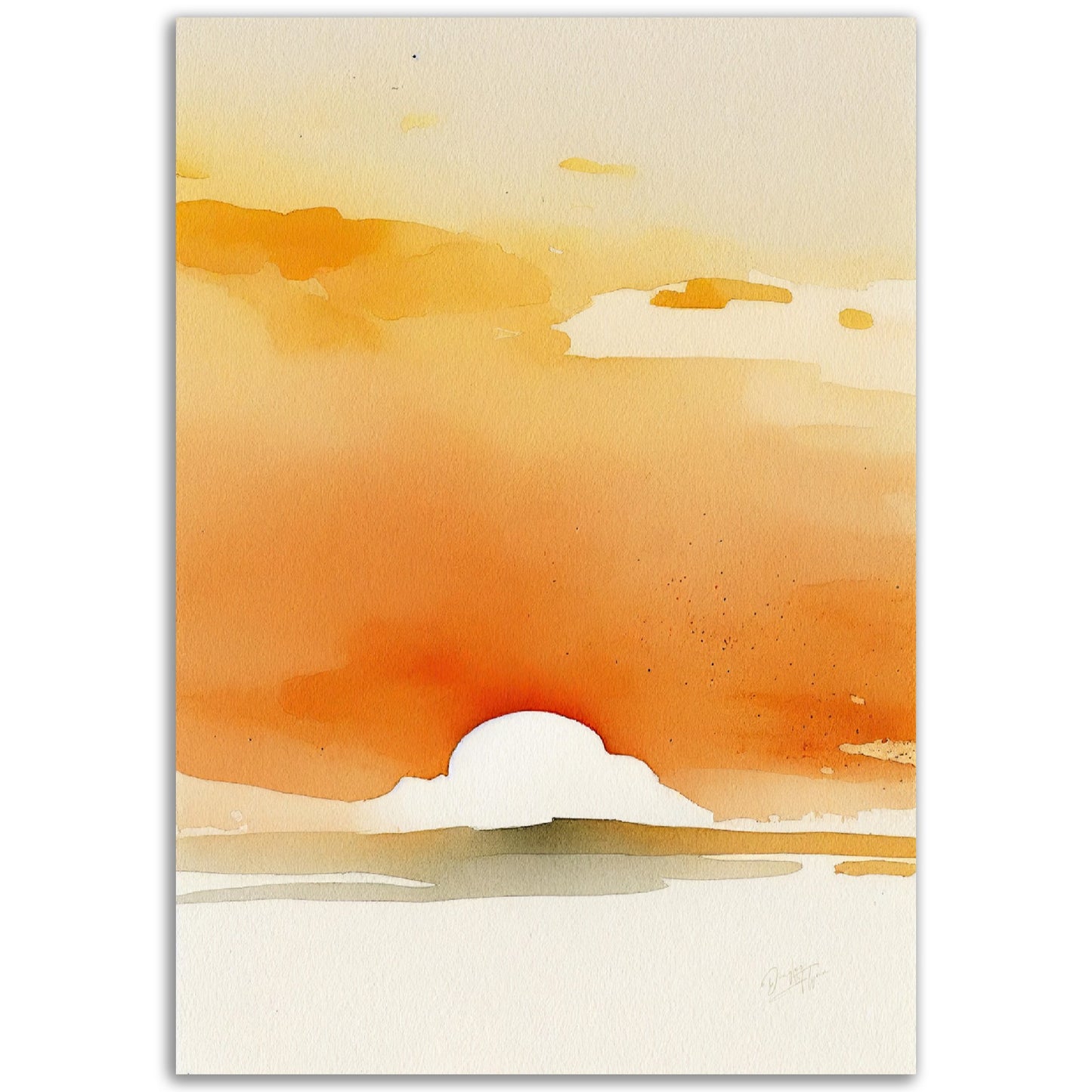 »Sunset Aquarel« retro poster