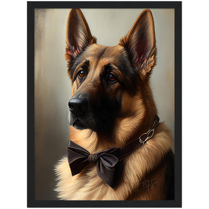 »Tysk schäferhund med rosett«