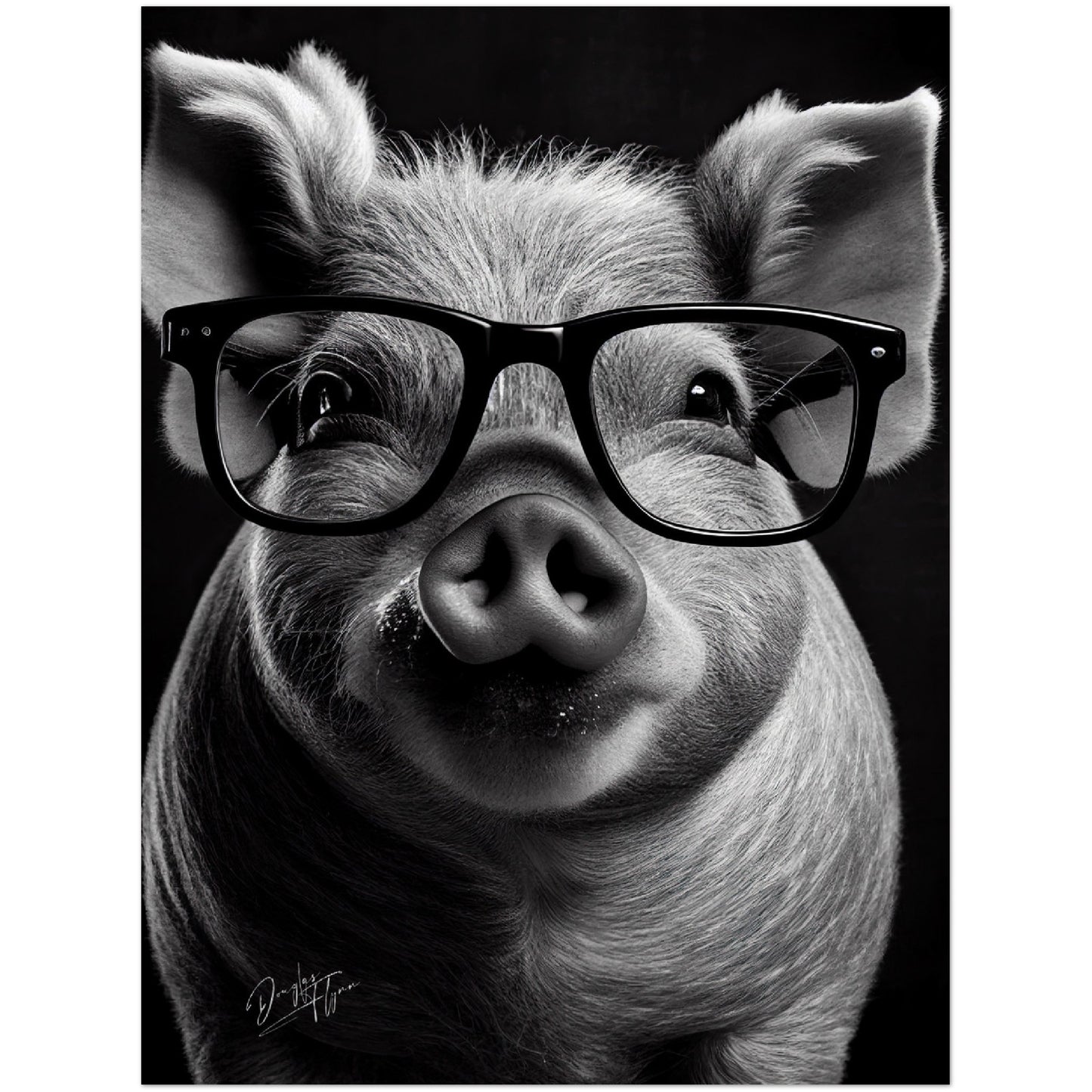 »Brainy Little Piggie« retro poster
