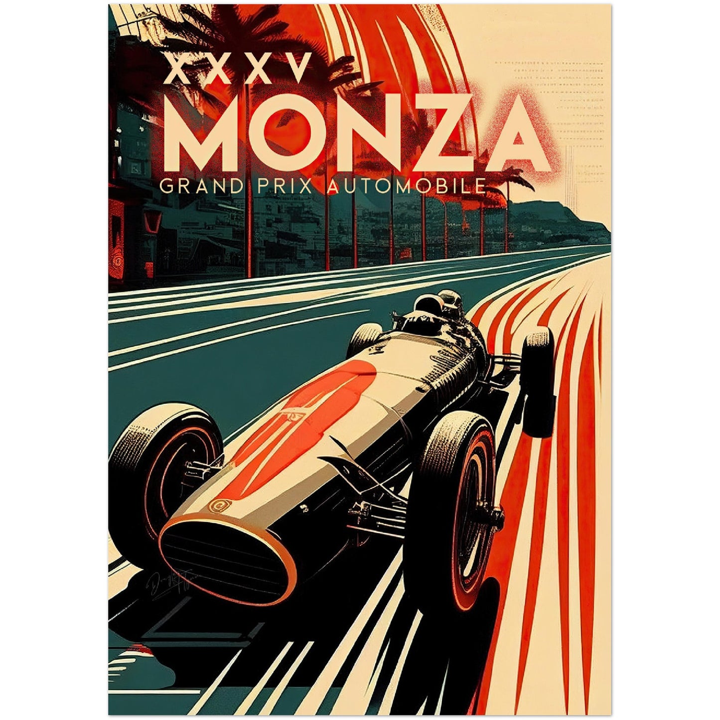 »Famous Four Wheels« retro poster