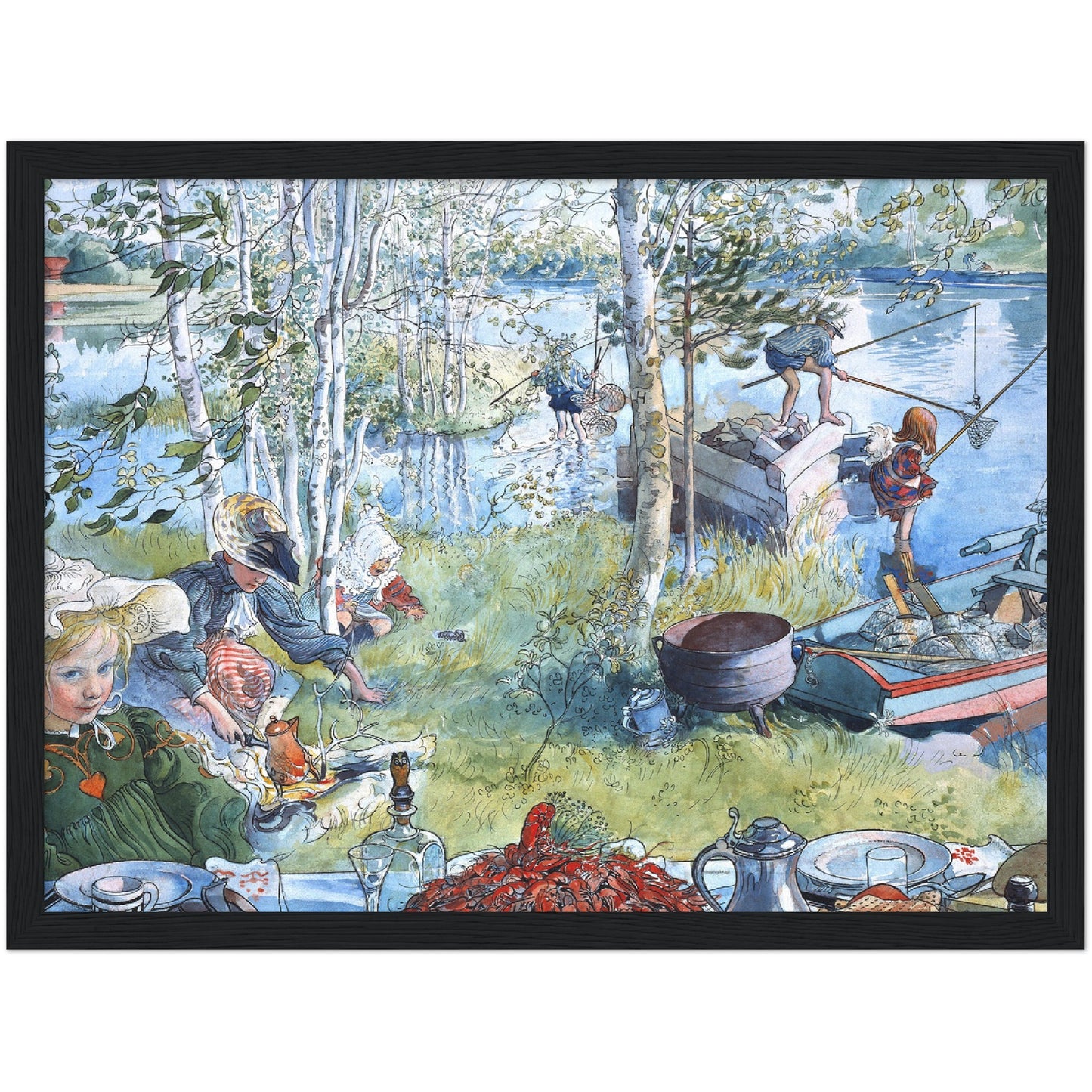 »Kräftfångst« av Carl Larsson