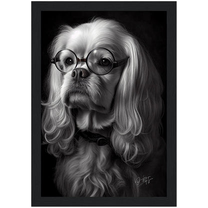»Spectacled Spaniel« retro poster