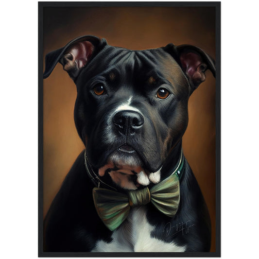 »Staffordshire Bull Terrier med rosett«