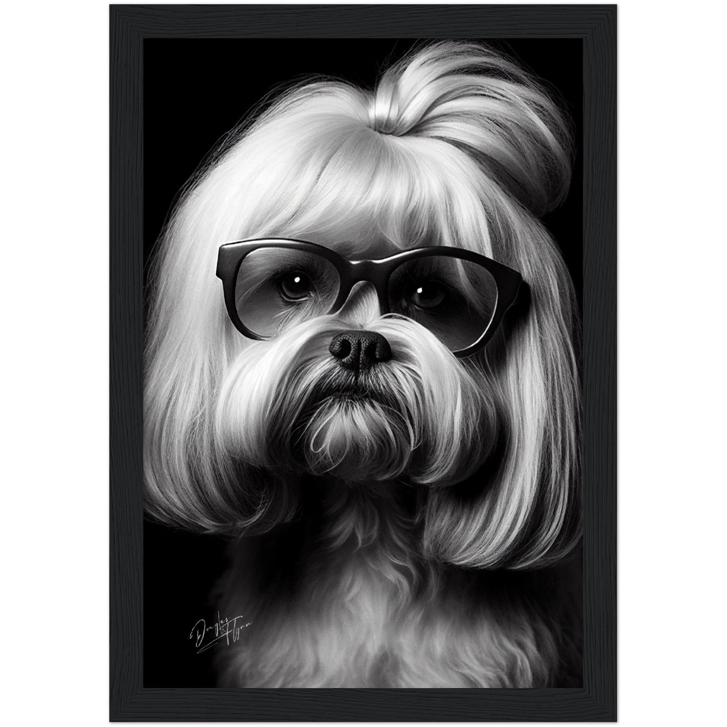»Insightful Lhasa Apso« retro poster