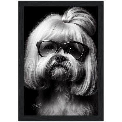 »Insightful Lhasa Apso« retro poster