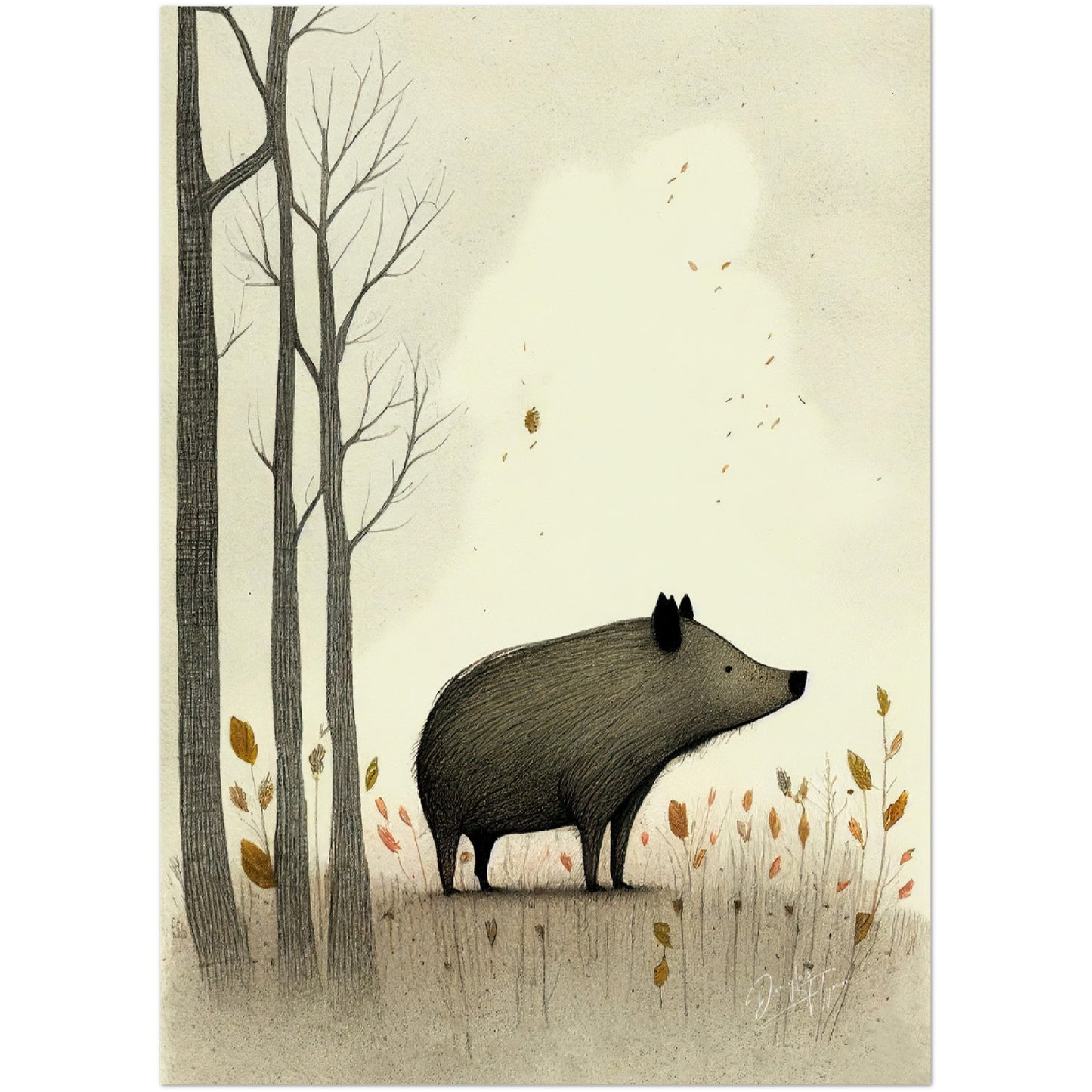 »Wild Boar Grunt And Ruminate« retro poster