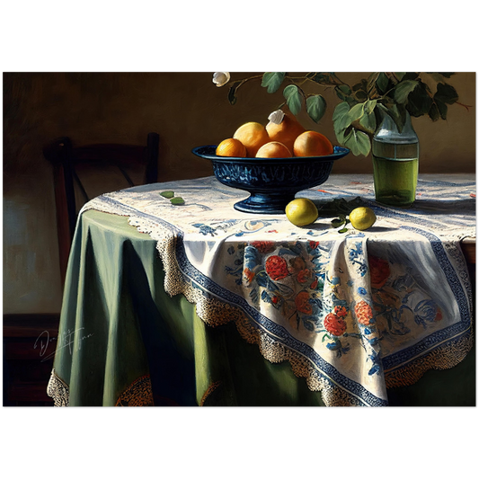»Romantic dining table for memories« retro poster