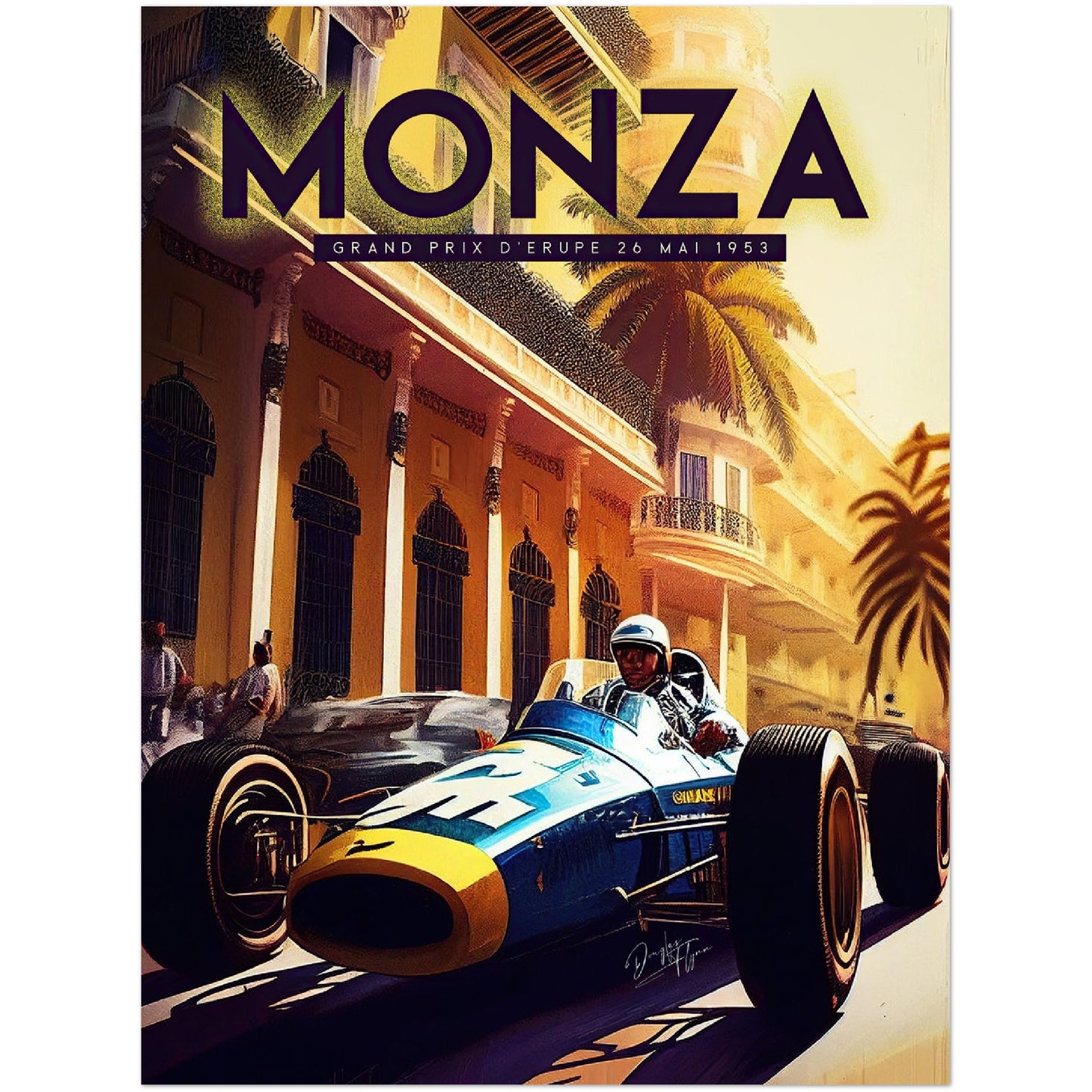 »Revved-Up Retro Racing« retro poster
