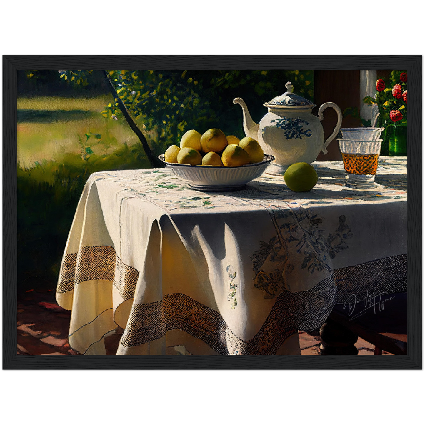 »Romantic table for love« retro poster
