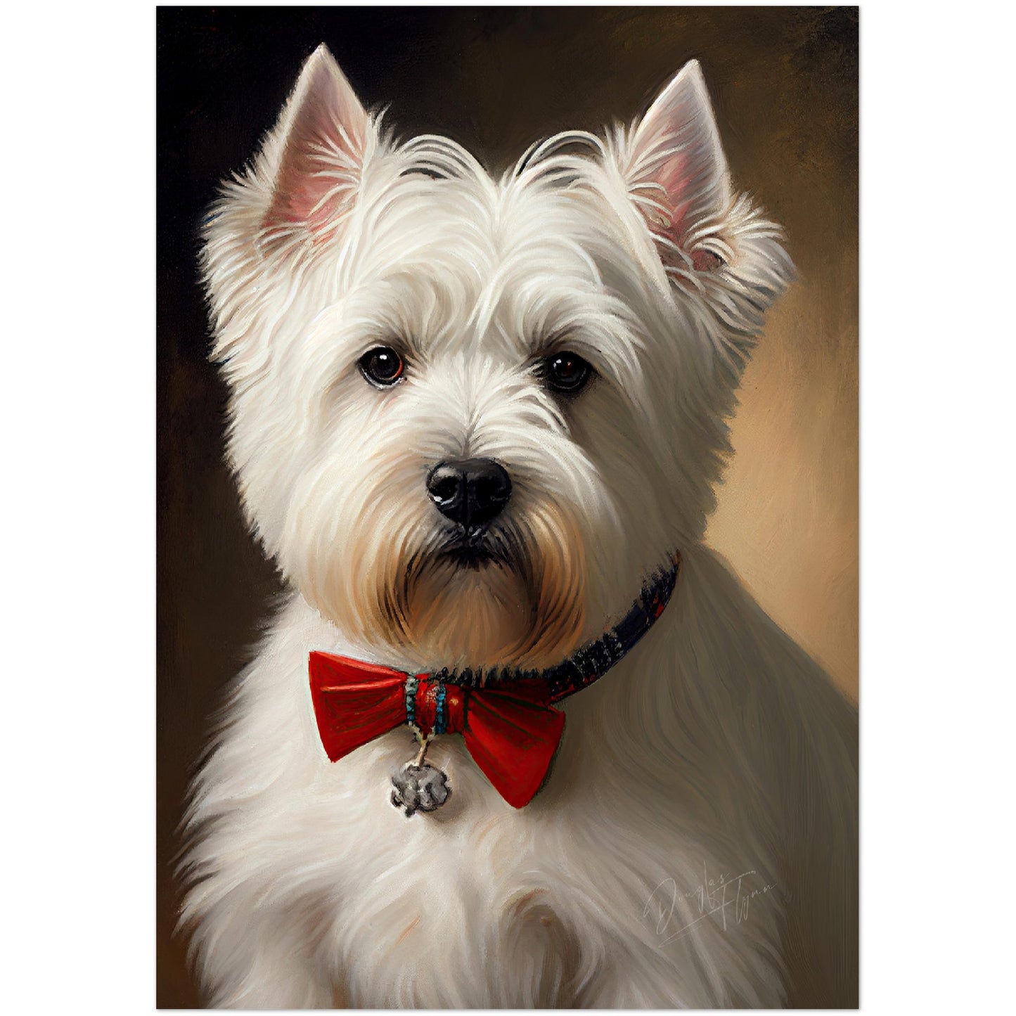»West Highland White Terrier med rosett«