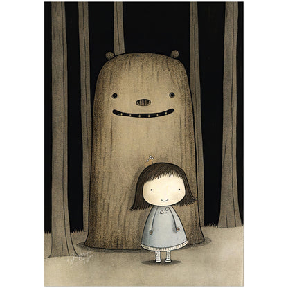 »Fussy Princess And Sulky Troll Playing In The Woods« retro poster