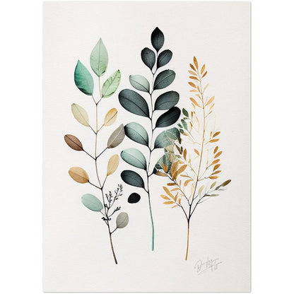 »Watercolor Foliage Musings« retro poster