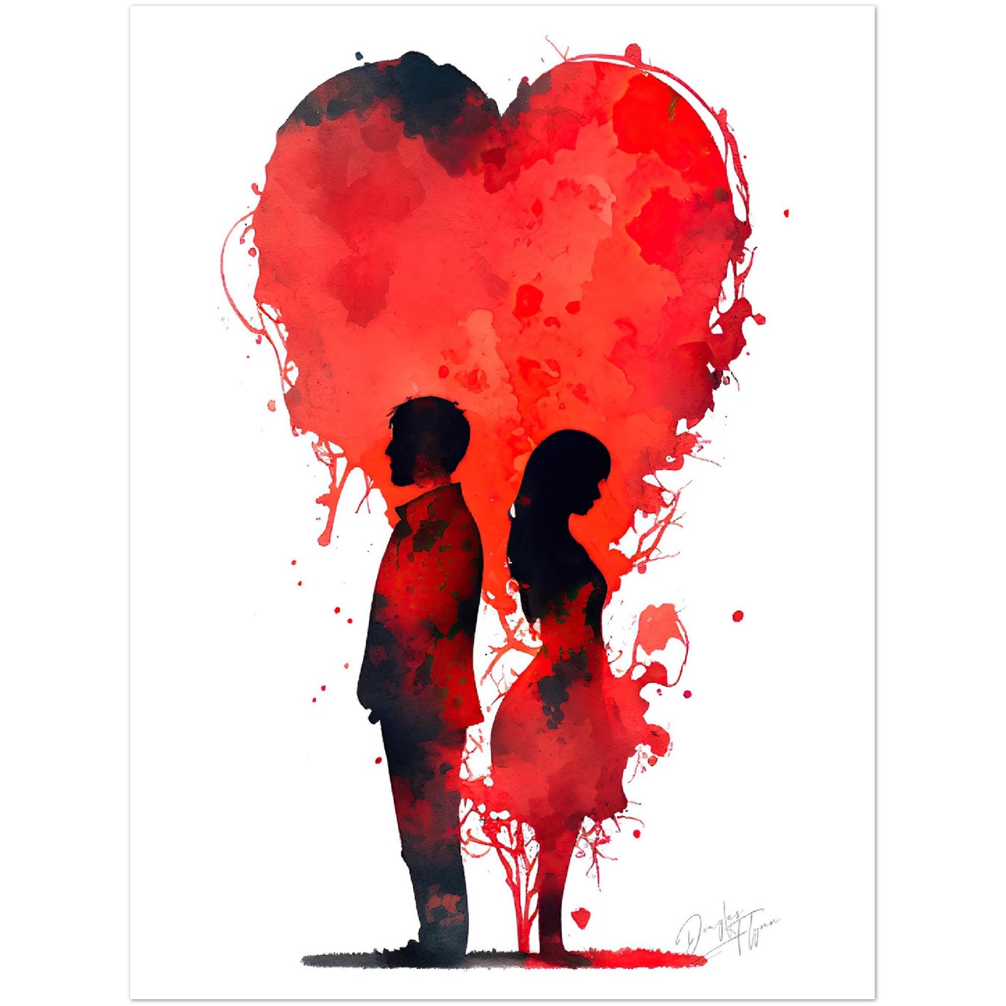 »Love Dancing in Delicate Hues« retro poster