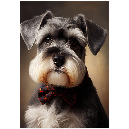 »Miniature Schnauzer med rosett«