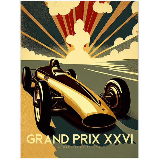 »Journey Through Racing History« retro poster