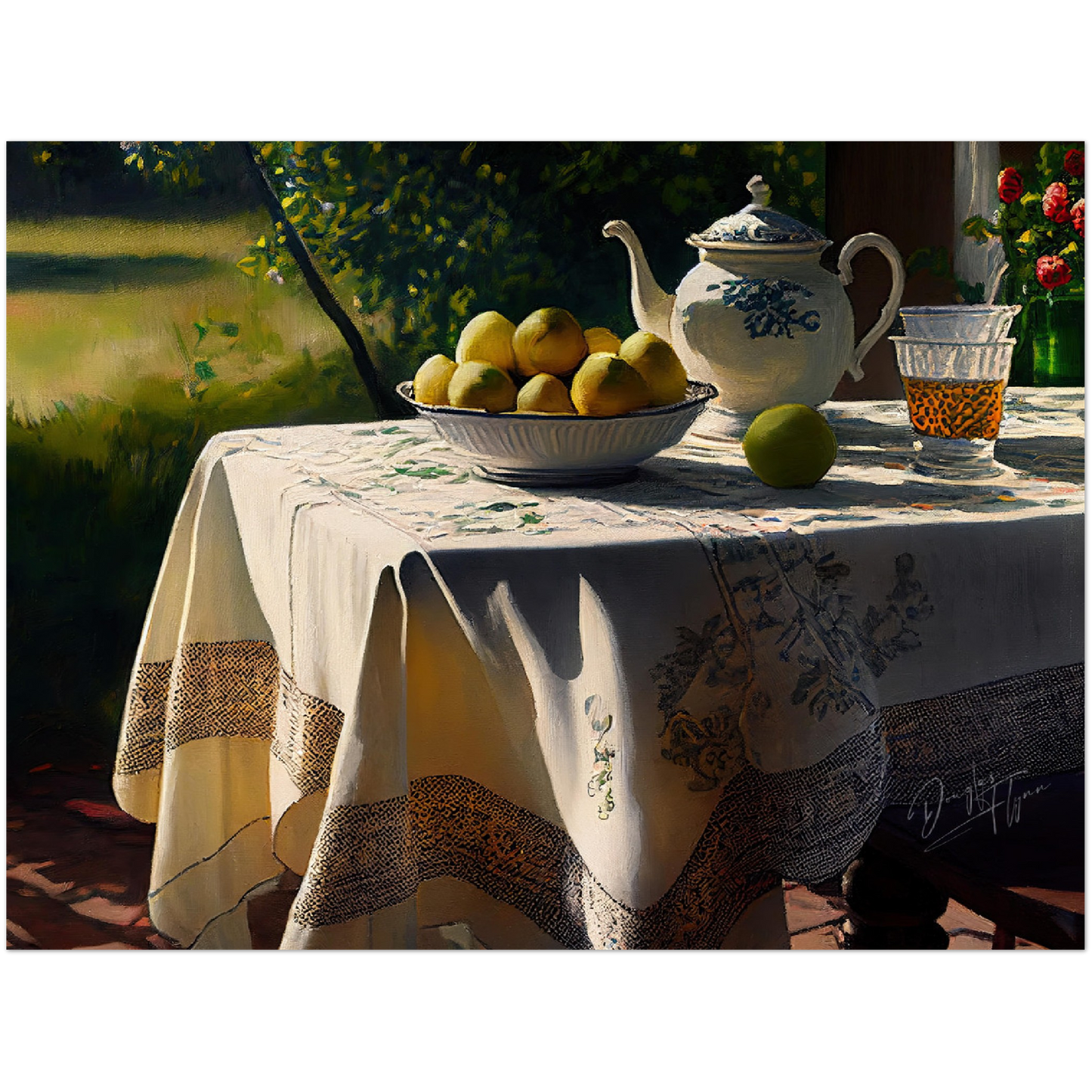 »Romantic table for love« retro poster