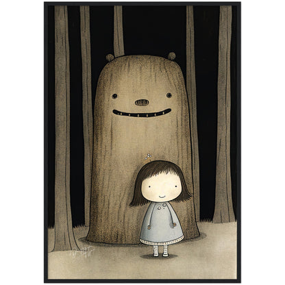 »Fussy Princess And Sulky Troll Playing In The Woods« retro poster