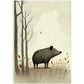 »Wild Boar Grunt And Ruminate« retro poster