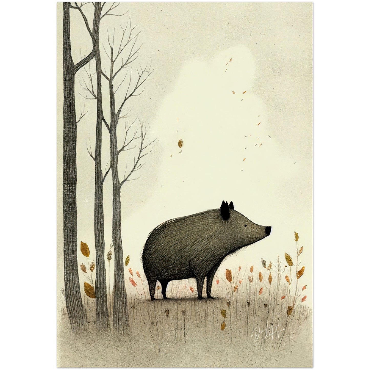 »Wild Boar Grunt And Ruminate« retro poster