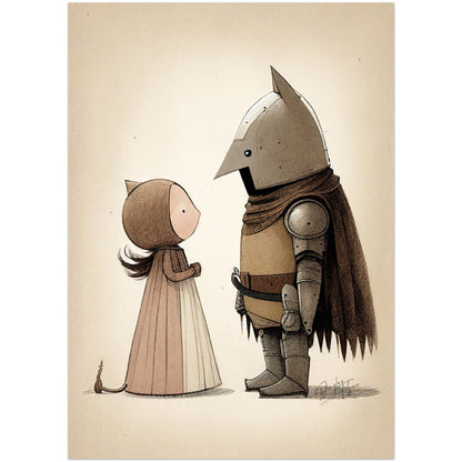 »Sullen Squire And The Princess« retro poster