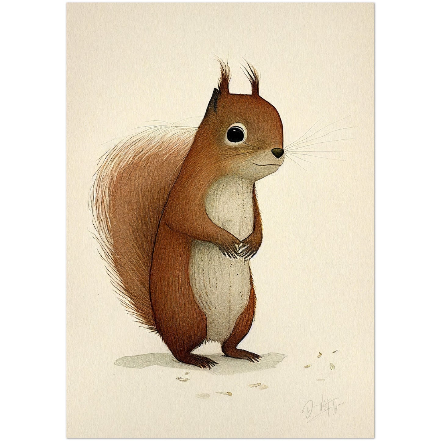 »Squirrel Scratch And Reflect« retro poster