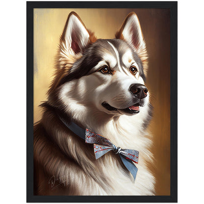 »Siberian Husky med rosett«