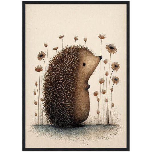 »Hedgehog Snuffle and Zone Out« retro poster